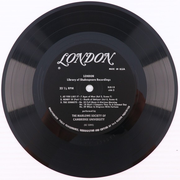 London Library of Shakespeare Recordings Macbeth Hamlet 33 rpm 7" Record DJX-13 - Picture 11 of 16